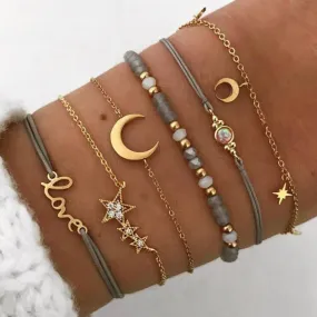 Moon Love 6 in 1 Bracelet Set