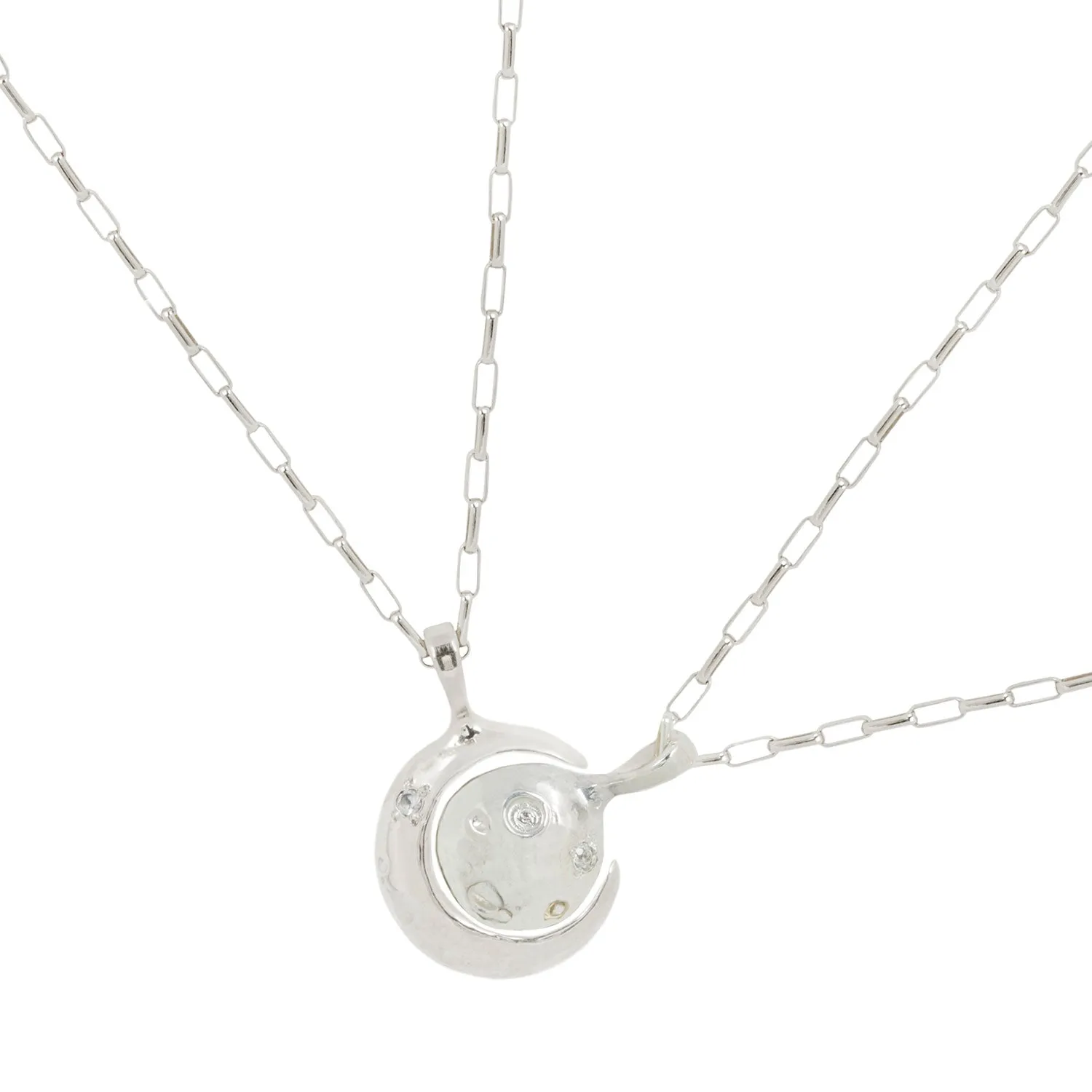 MOON PHASES FRIENDSHIP NECKLACE SET / STERLING SILVER