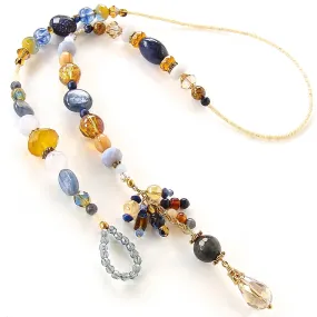 Morning Glory: Gemstone Lariat Necklace with Chalcedony