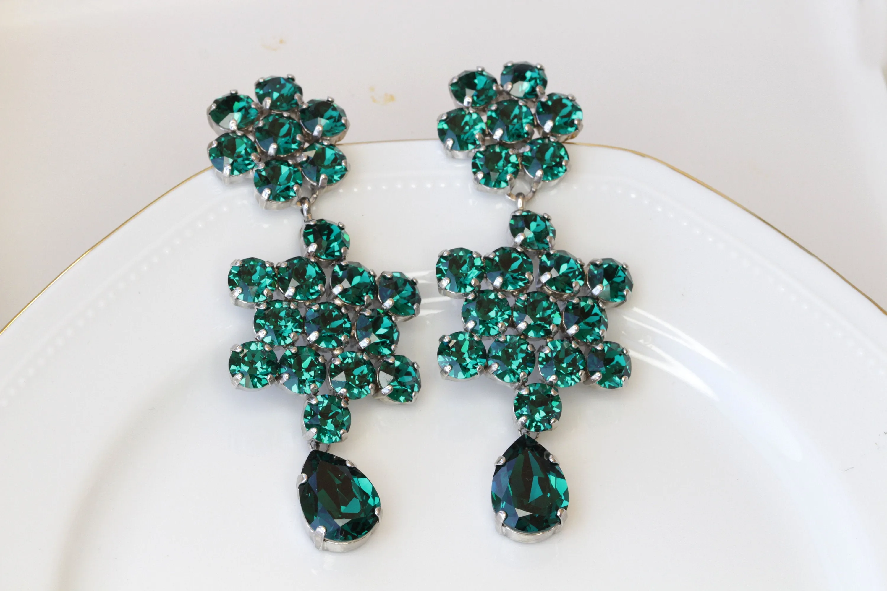 Mother Of the Brides EMERALD EARRINGS