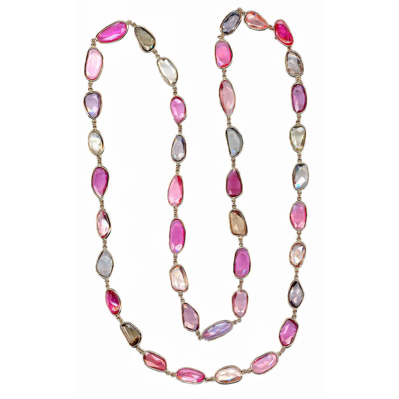 Multi-Color Rose-cut Sapphire Necklace