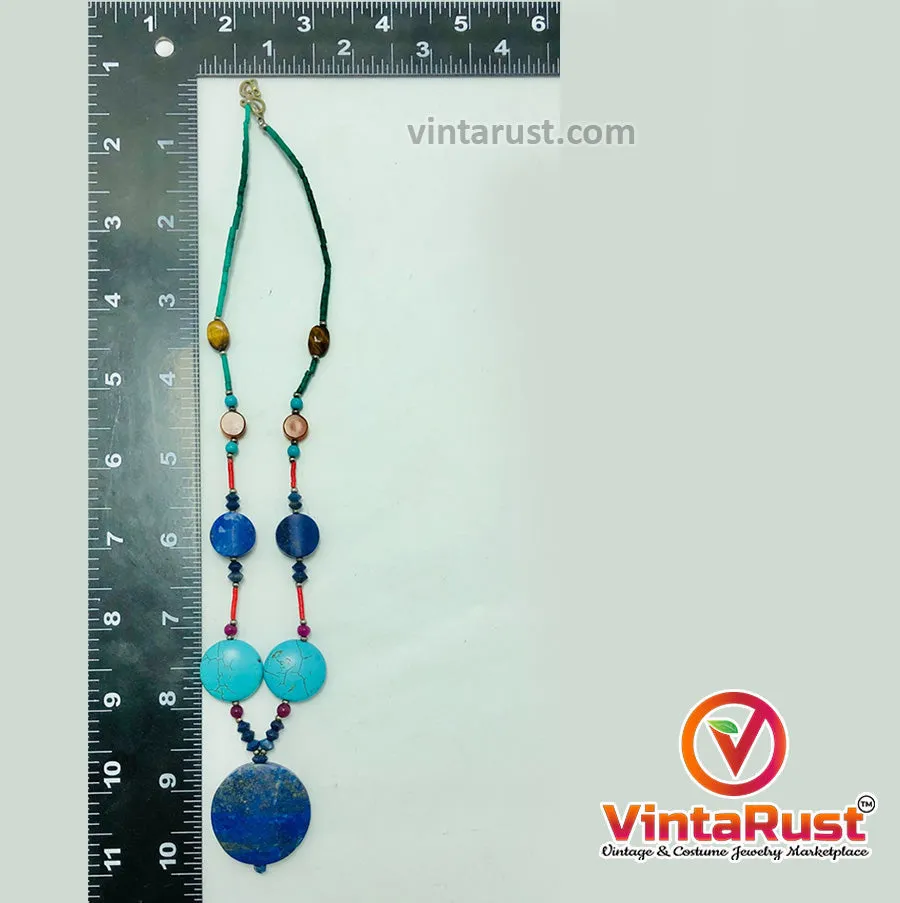 Multi Stones Beaded Vintage Necklace