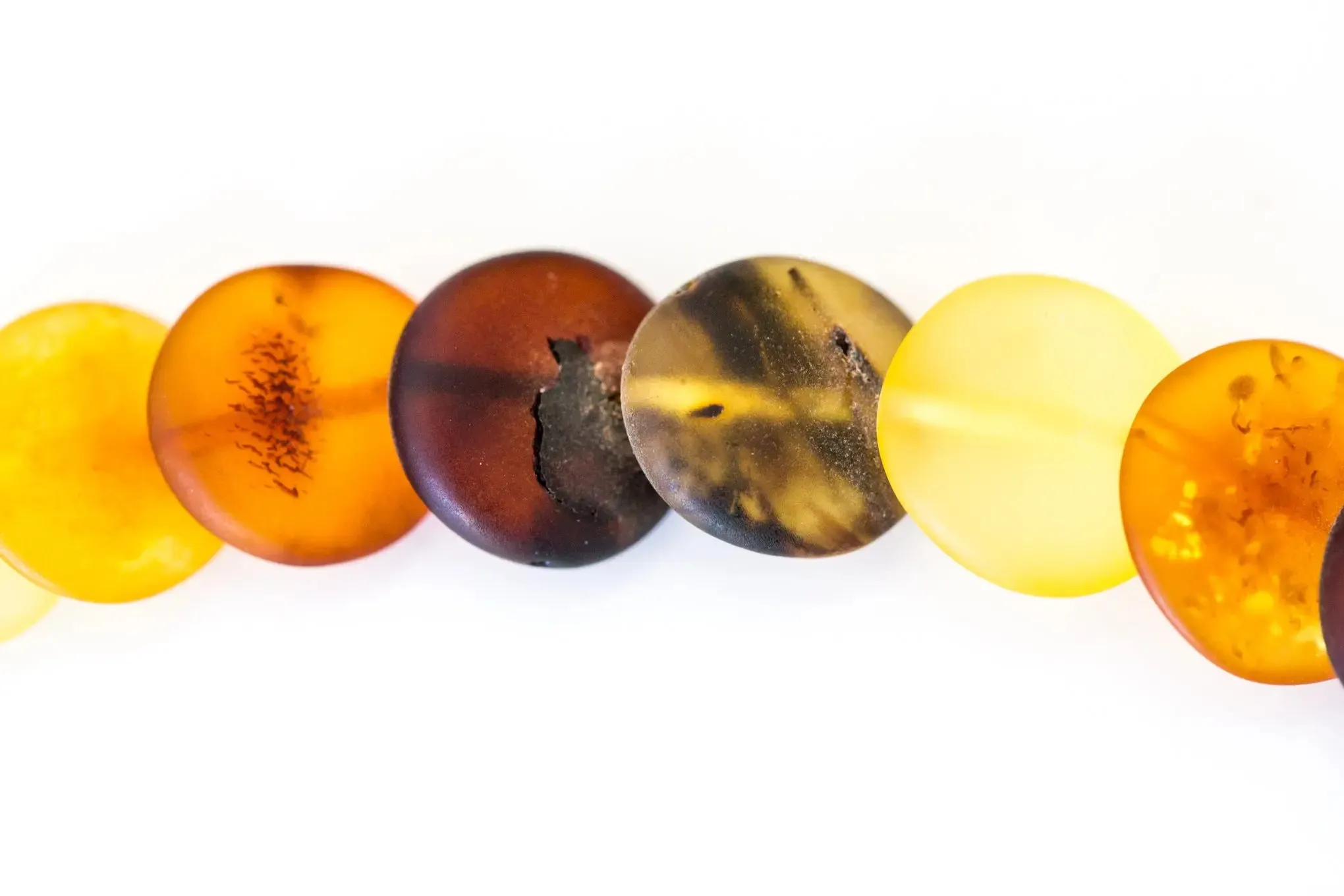 Multicolour Amber Disc Necklace