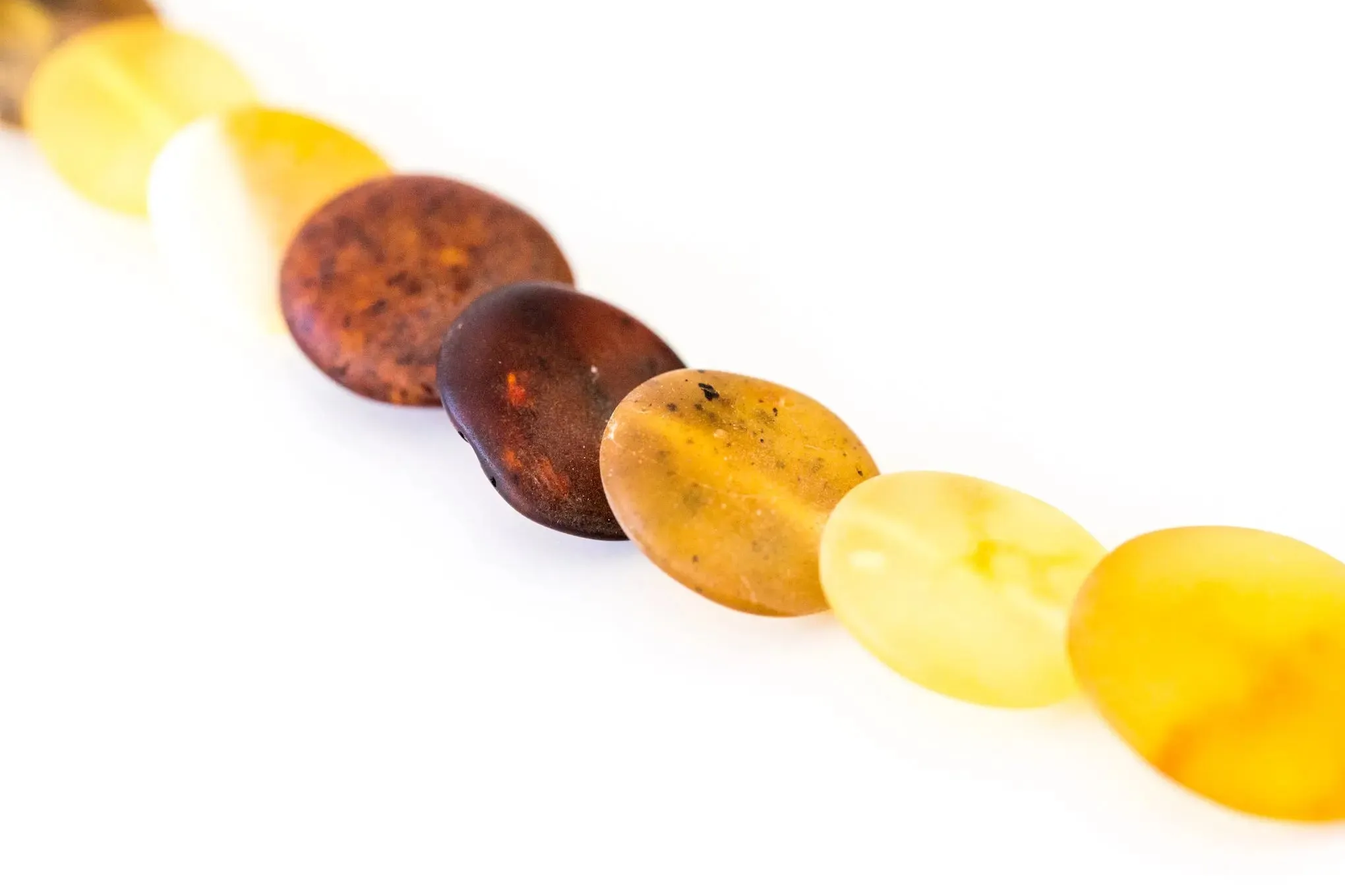 Multicolour Amber Disc Necklace