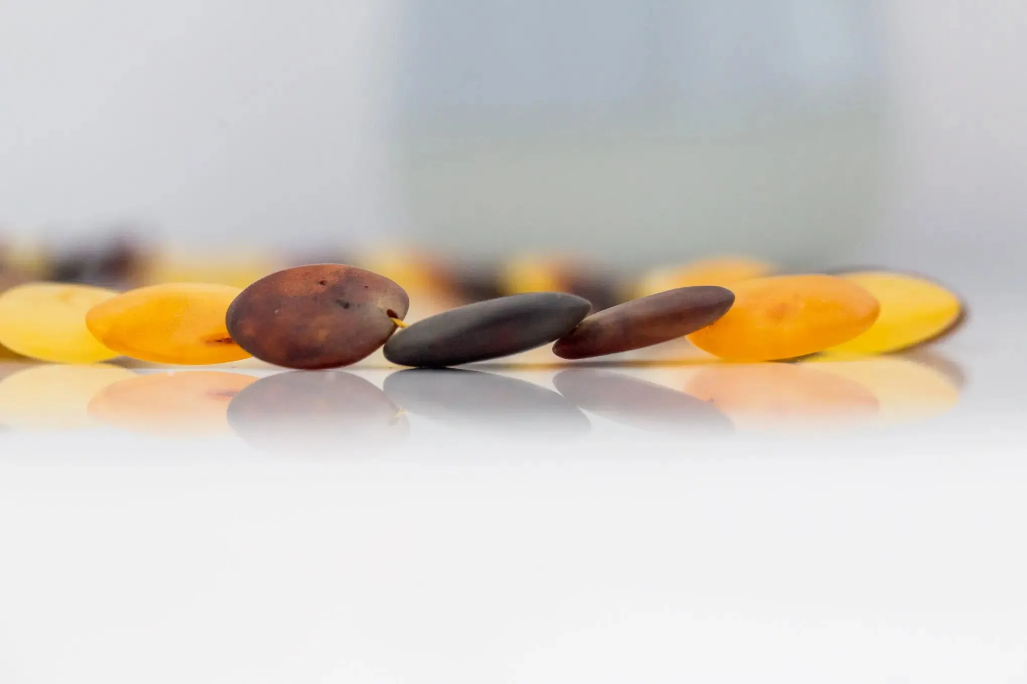 Multicolour Amber Disc Necklace