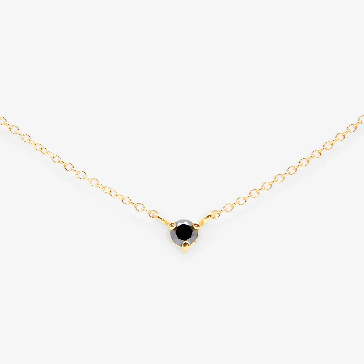 N6701BK | 3mm Black Diamond Birthstone Necklace