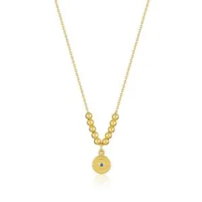 Nadia evil eye necklace in yellow gold