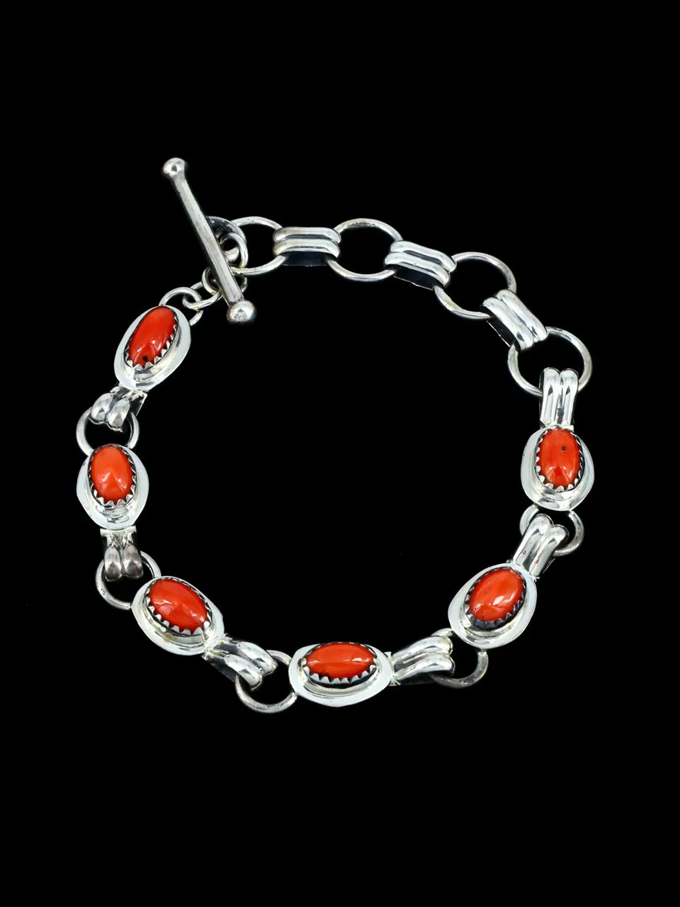 Native American Natural Coral Link Bracelet