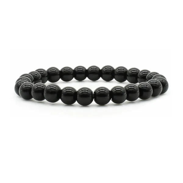 Natural Obsidian Bracelet (Circumference 19cm) 天然黑曜石手鍊 (鍊長 19cm) KJBR16239