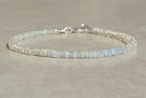 Natural Opal Loose Beads Hand-knitted Bracelet