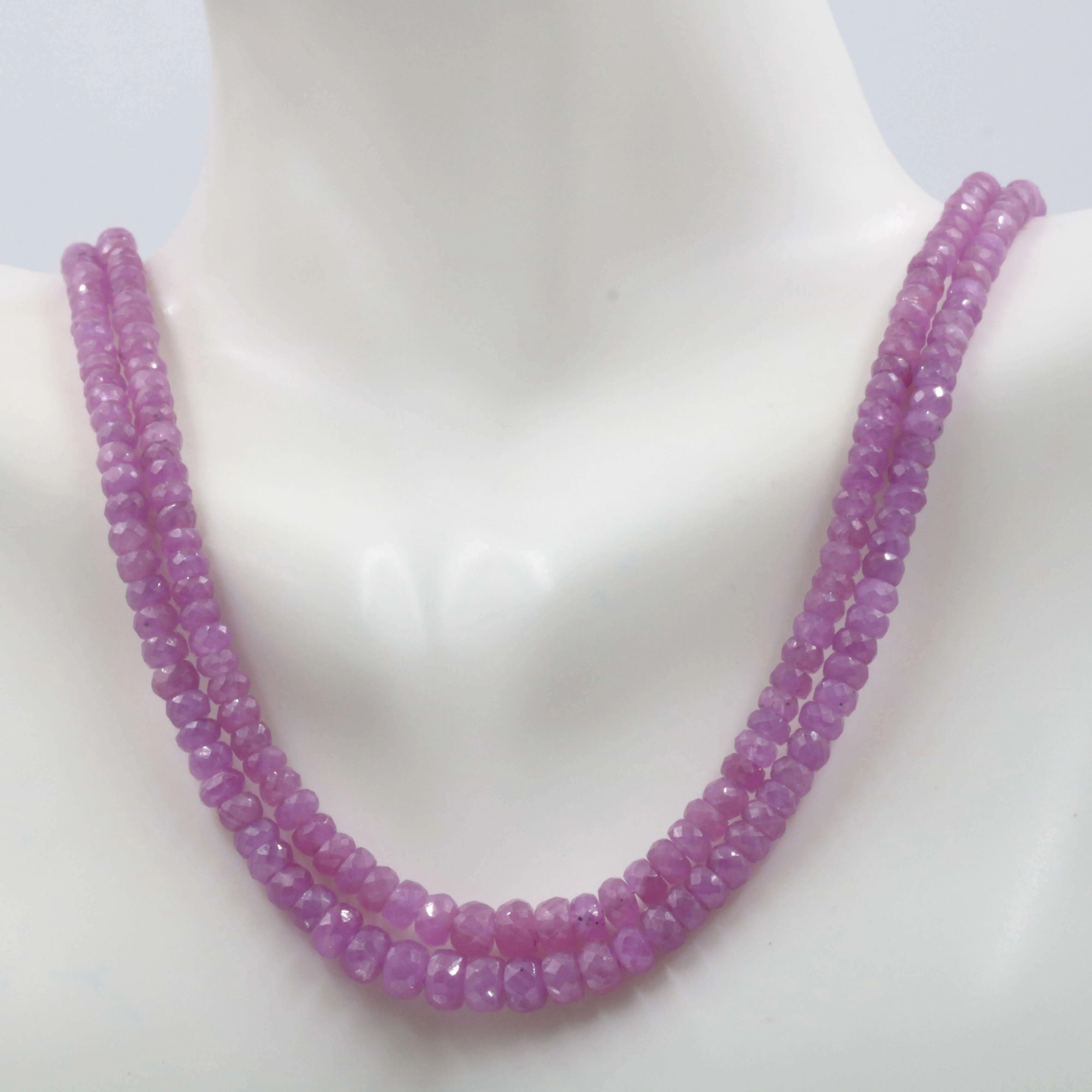 Natural Pink Sapphire Beaded Graduated Necklace Sapphire Unfinished Necklace Pink Sapphire Beaded Gemstone Necklace SKU 6142685