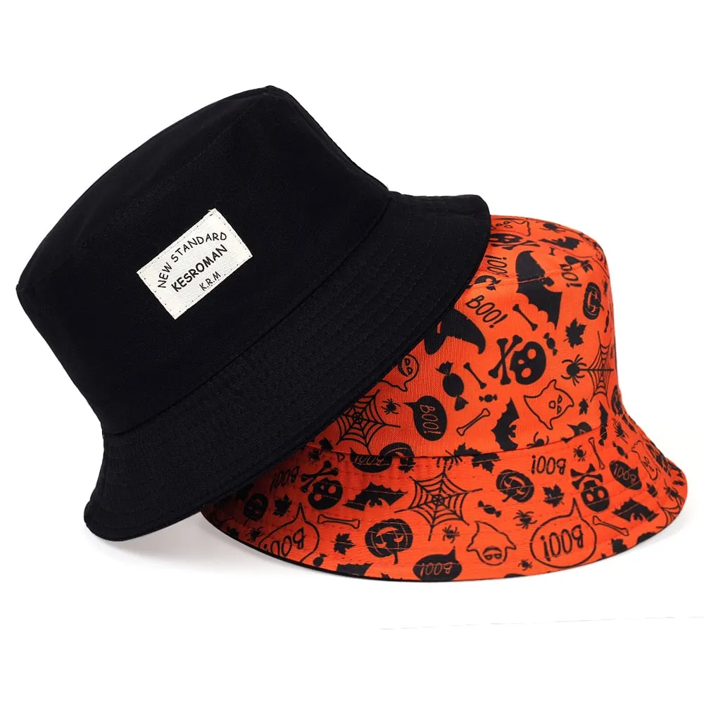 New double-sided fisherman hat fashion summer ladies sun hat tide letter printing wild basin hat hip hop bucket hat General