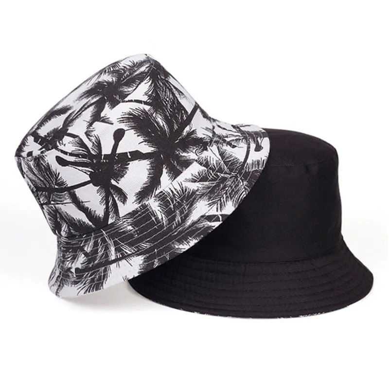 New double-sided fisherman hat fashion summer ladies sun hat tide letter printing wild basin hat hip hop bucket hat General