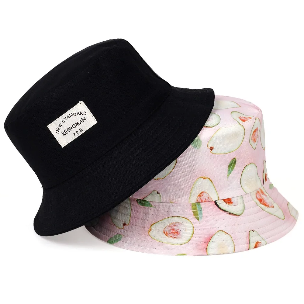 New double-sided fisherman hat fashion summer ladies sun hat tide letter printing wild basin hat hip hop bucket hat General