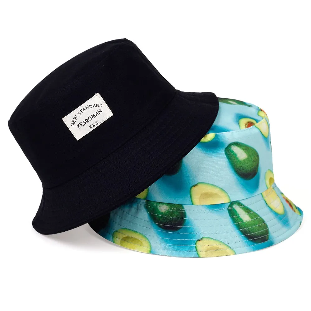 New double-sided fisherman hat fashion summer ladies sun hat tide letter printing wild basin hat hip hop bucket hat General