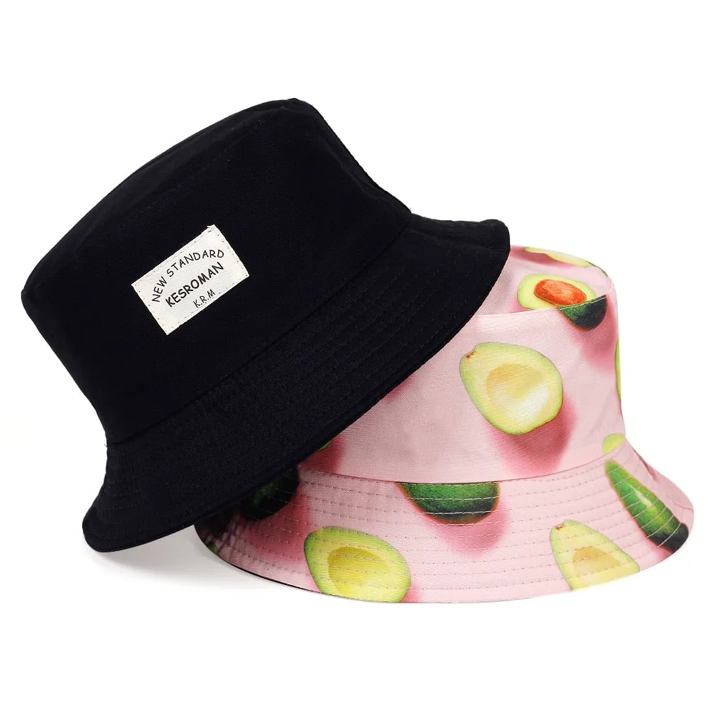 New double-sided fisherman hat fashion summer ladies sun hat tide letter printing wild basin hat hip hop bucket hat General