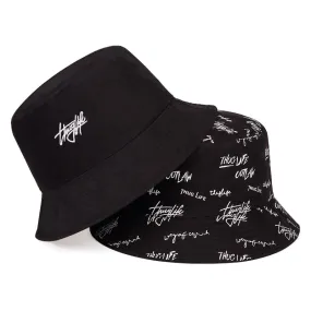 New double-sided fisherman hat fashion summer ladies sun hat tide letter printing wild basin hat hip hop bucket hat General