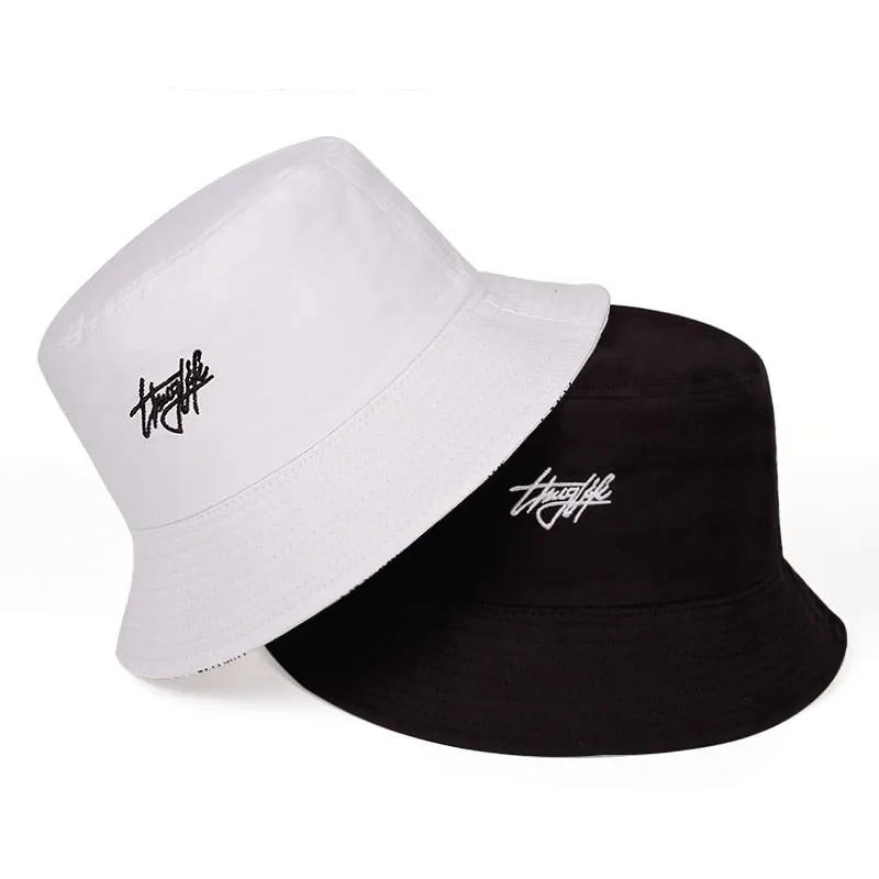 New double-sided fisherman hat fashion summer ladies sun hat tide letter printing wild basin hat hip hop bucket hat General