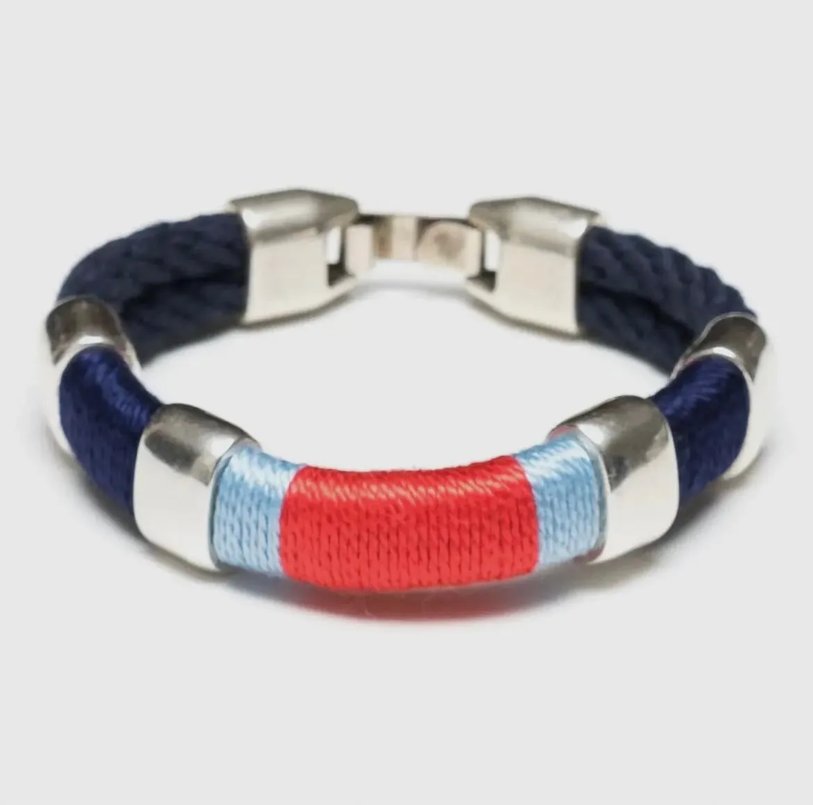 Newbury Bracelet - Navy/Navy/Blue/Coral/Silver