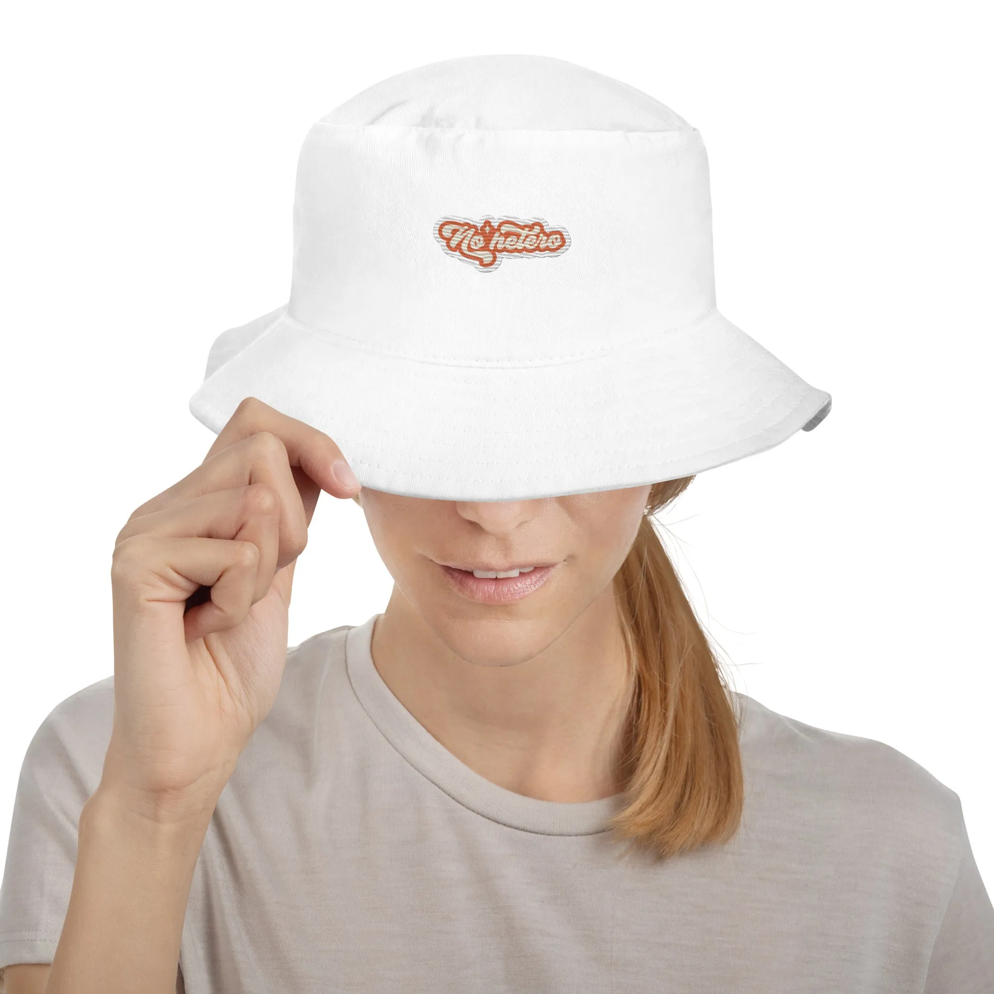 No hetero Premium Embriodered Bucket Hat