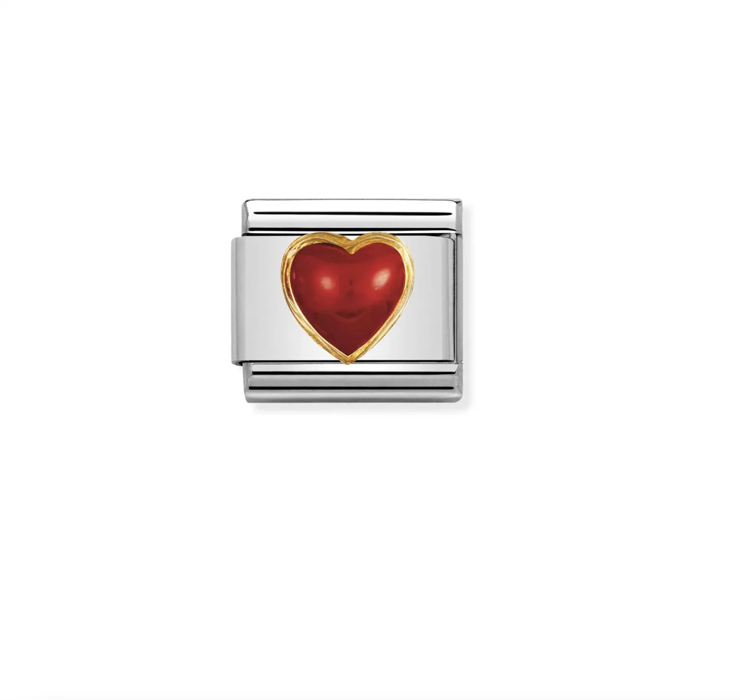 Nomination - LINK STONES HEARTS 18k gold red coral heart