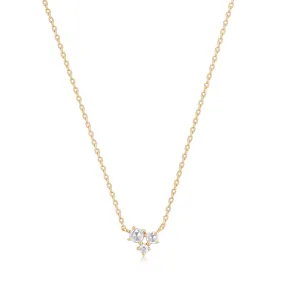 NORMA | Rose Cut Triple White Sapphire Necklace