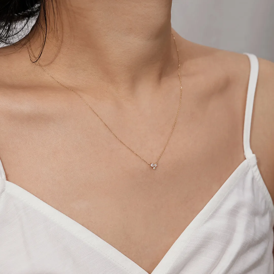 NORMA | Rose Cut Triple White Sapphire Necklace