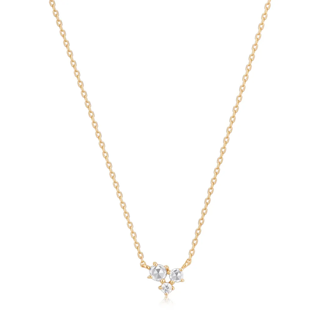 NORMA | Rose Cut Triple White Sapphire Necklace