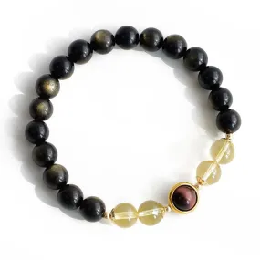 Obsidian and Citrine Protection Bracelet