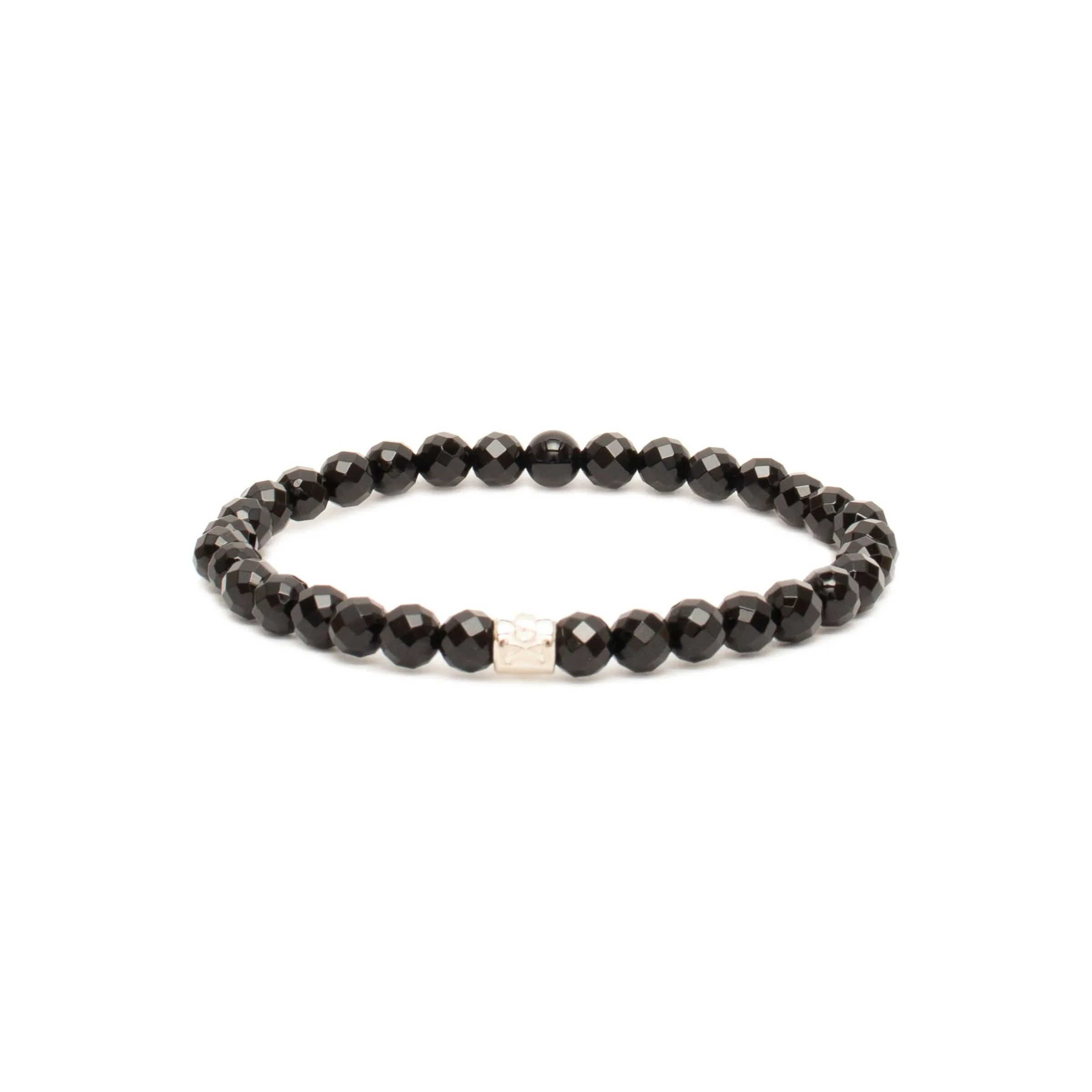 Onyx Bracelet With Silver Parts in Onyx