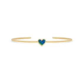 Opal Inlay Heart Cuff