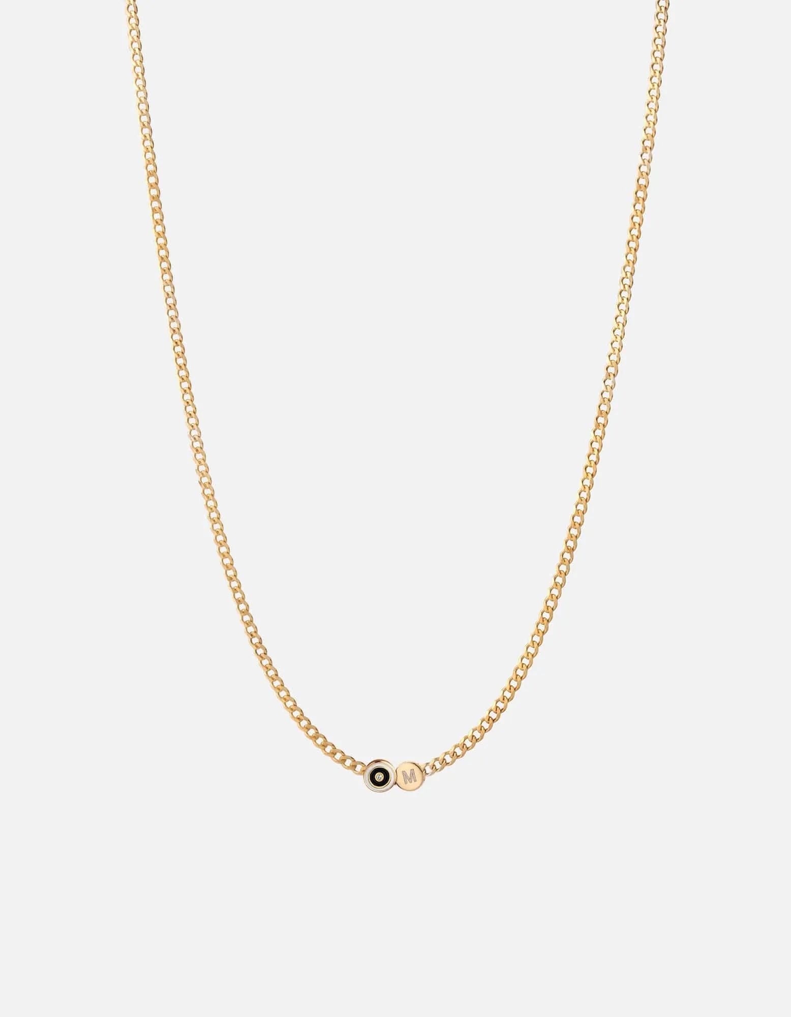 Opus Sapphire Type Chain Necklace, Gold Vermeil/Black