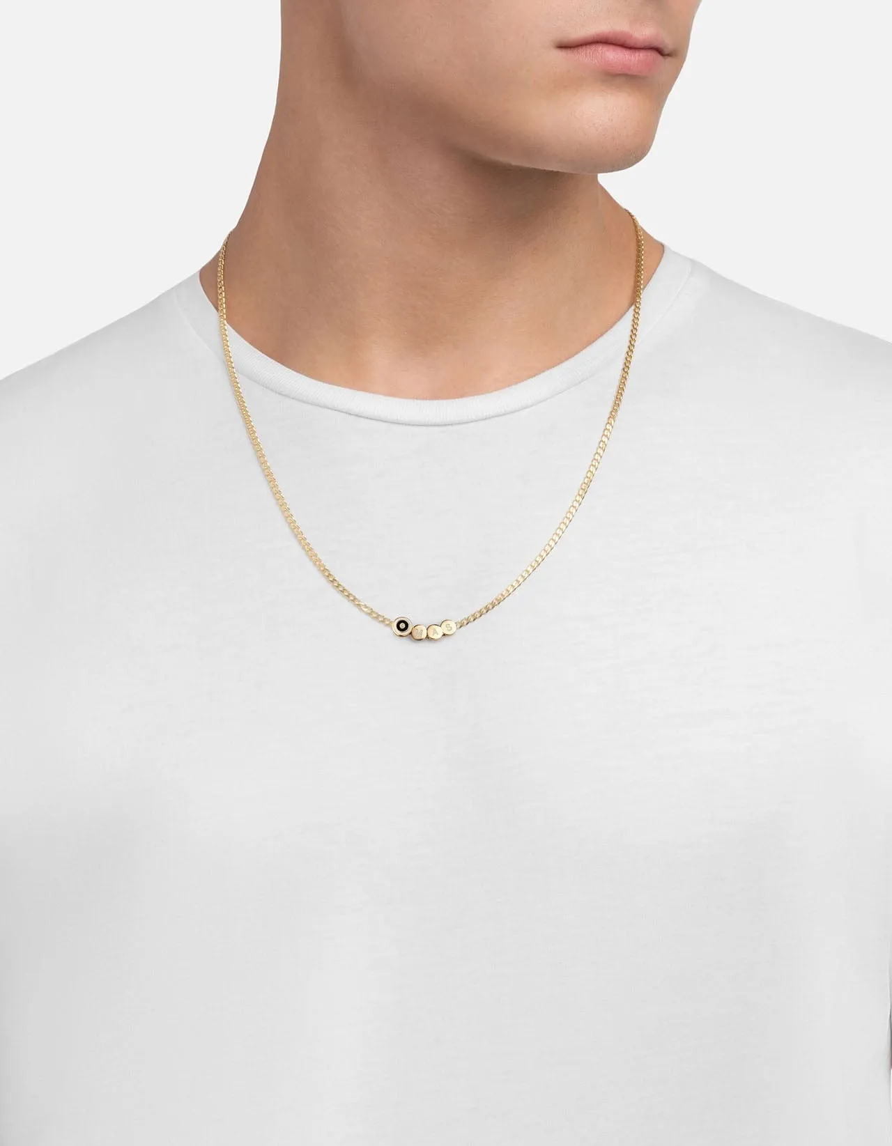 Opus Sapphire Type Chain Necklace, Gold Vermeil/Black