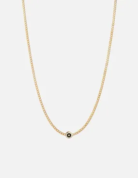 Opus Sapphire Type Chain Necklace, Gold Vermeil/Black