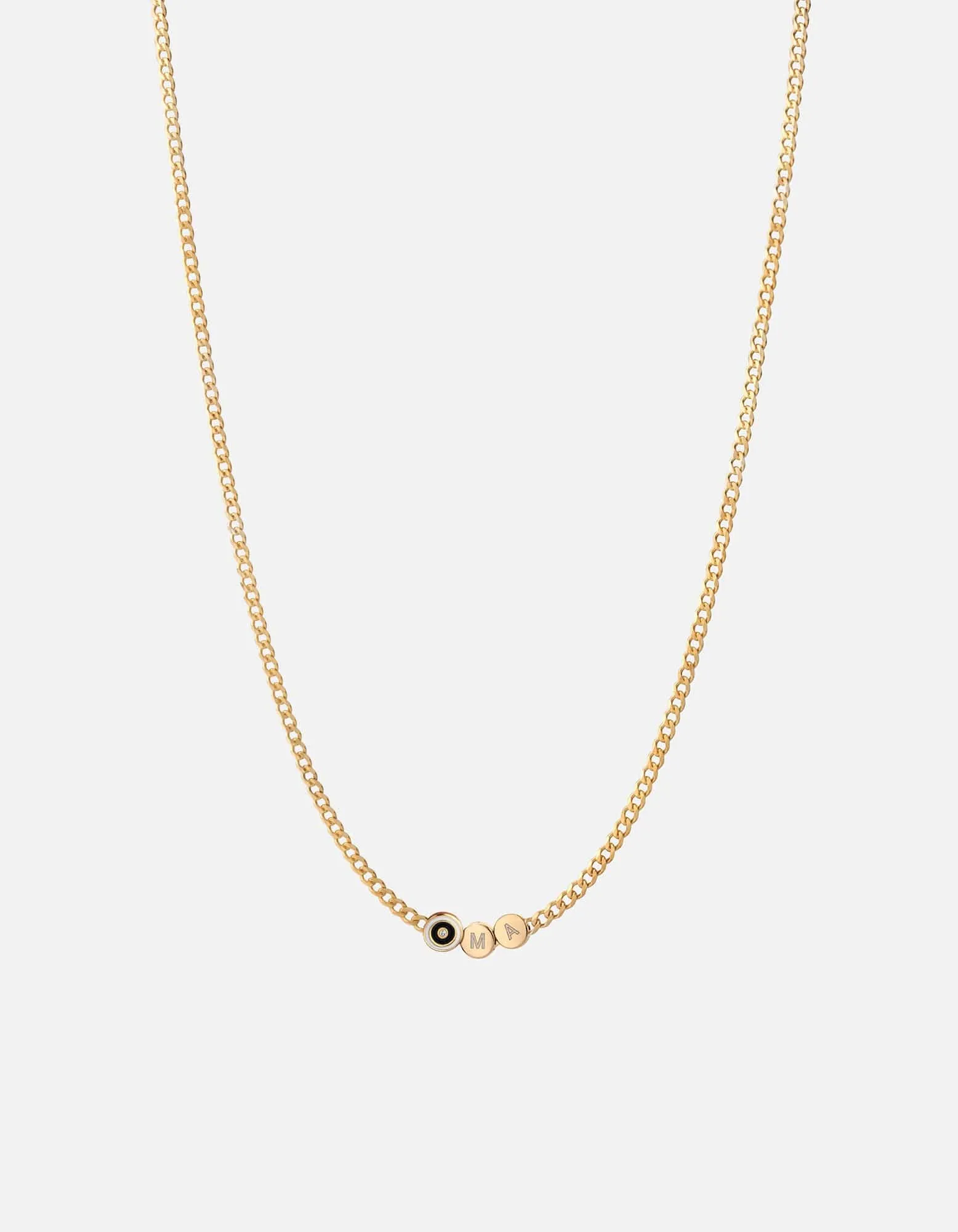 Opus Sapphire Type Chain Necklace, Gold Vermeil/Black