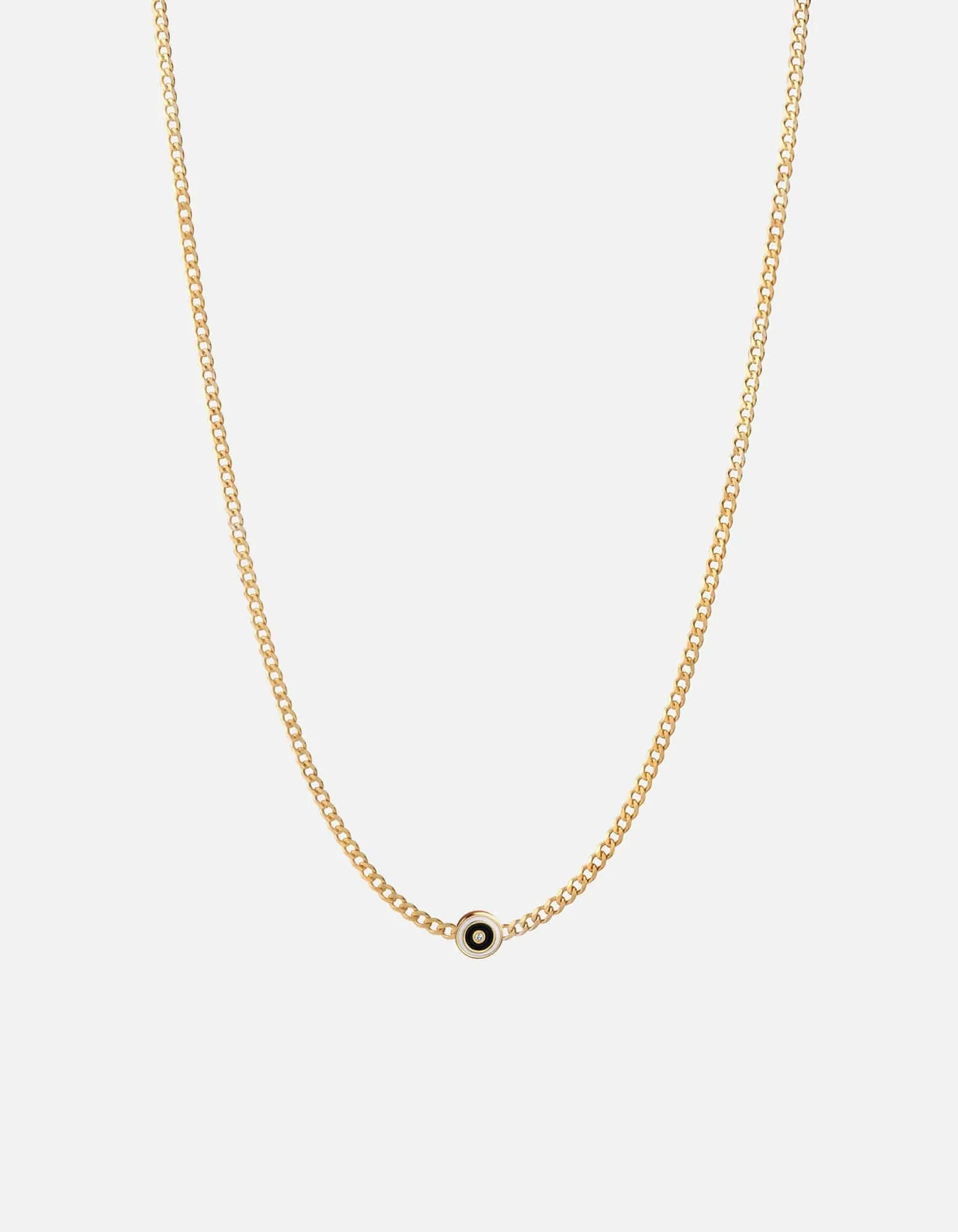 Opus Sapphire Type Chain Necklace, Gold Vermeil/Black