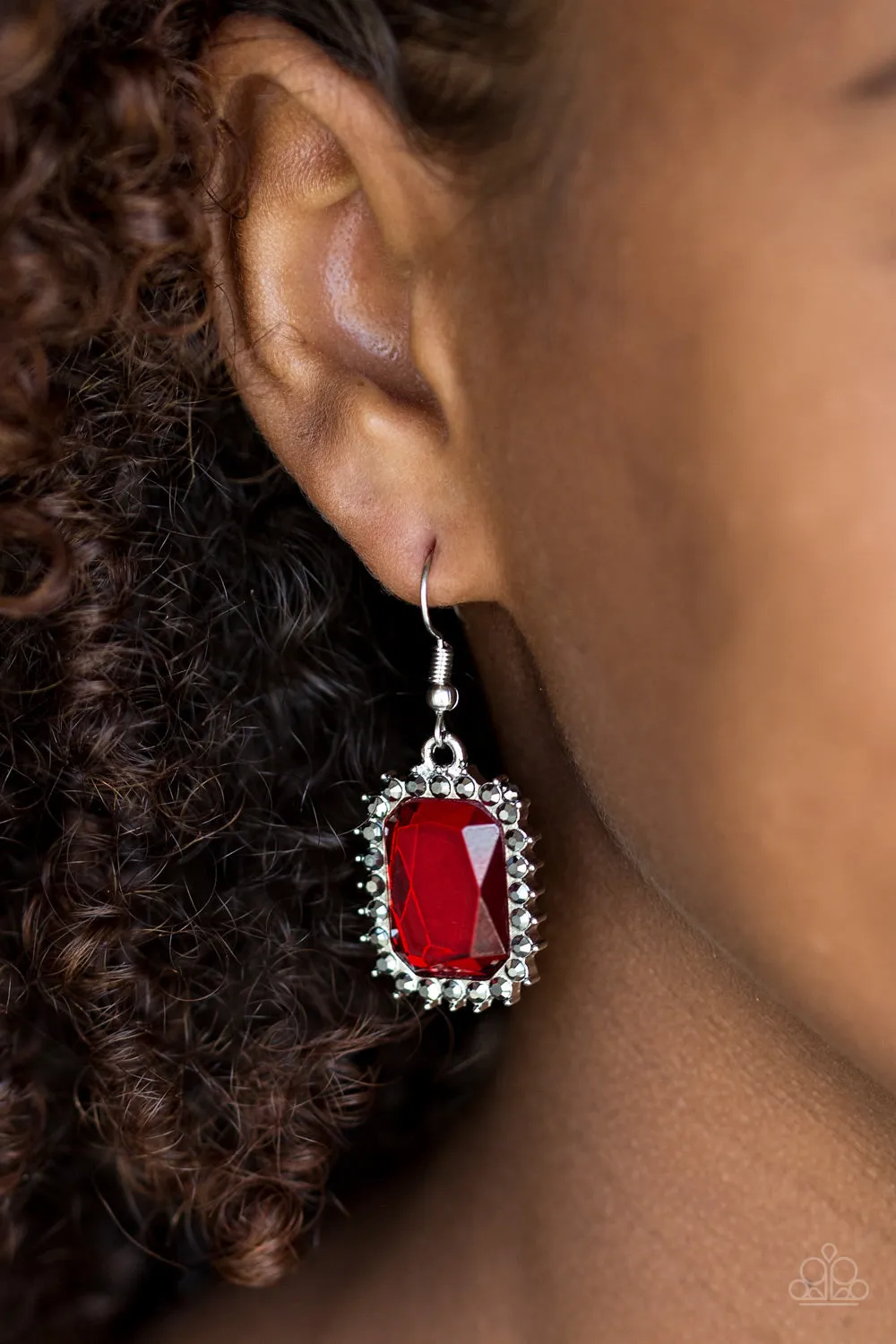 Paparazzi Downtown Dapper Earrings Red