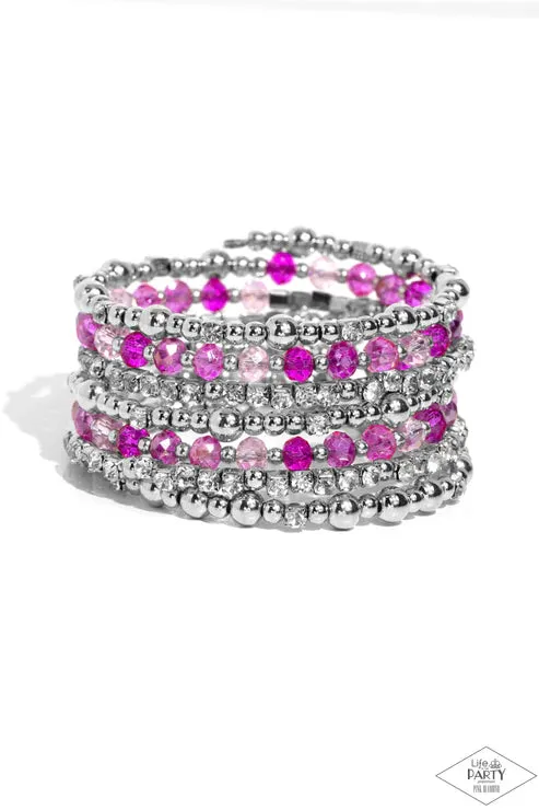 Paparazzi - ICE Knowing You - Pink Bracelet