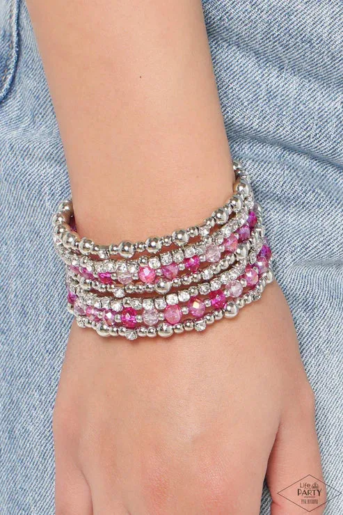 Paparazzi - ICE Knowing You - Pink Bracelet