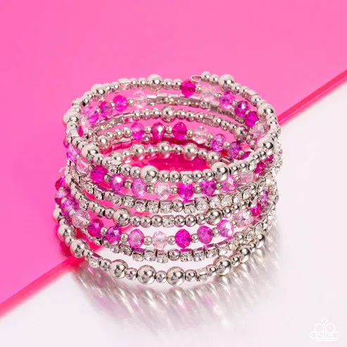 Paparazzi - ICE Knowing You - Pink Bracelet