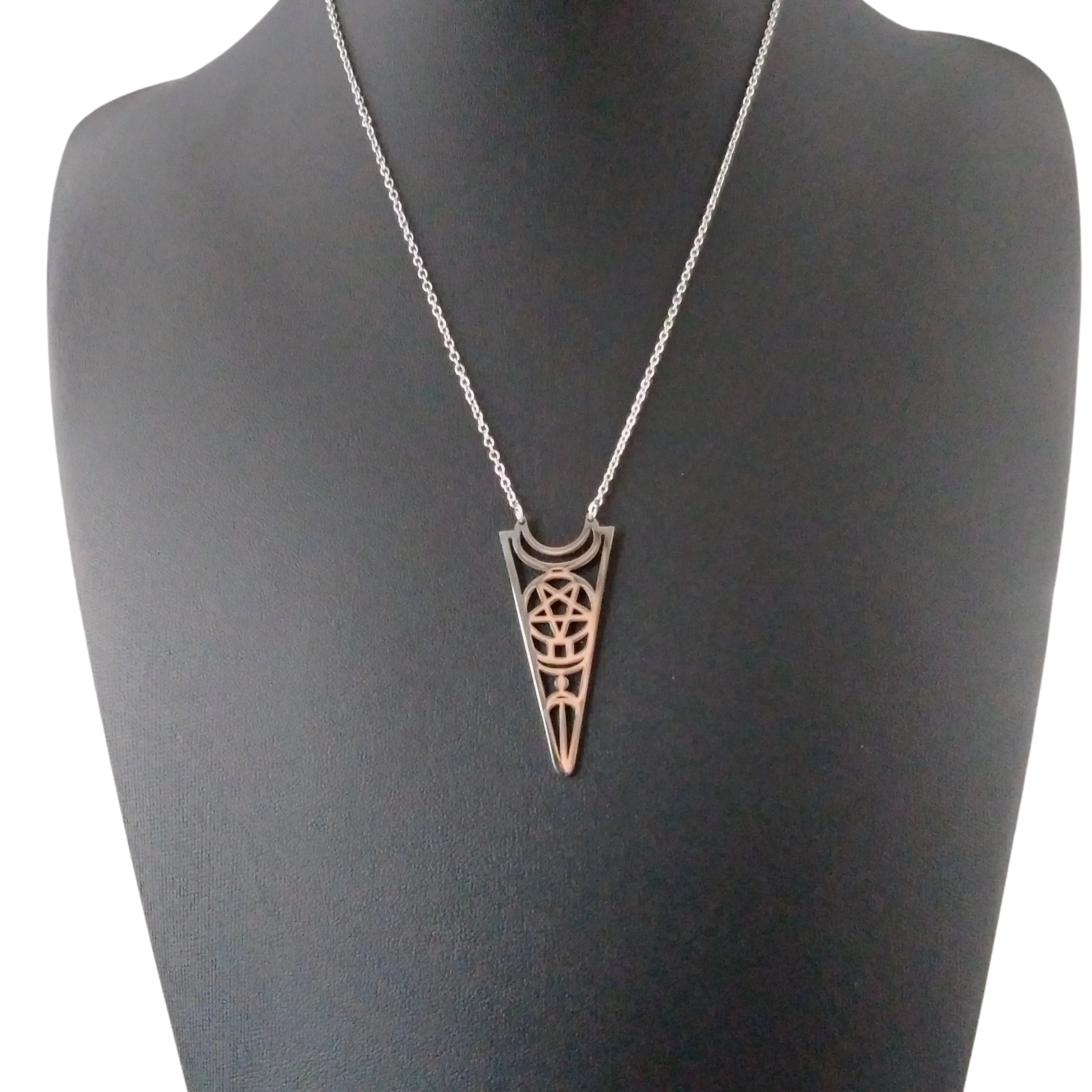 Pentagram Necklace Silver Triangle