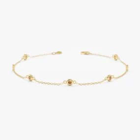 Petite Citrine Station Bracelet, Tabitha