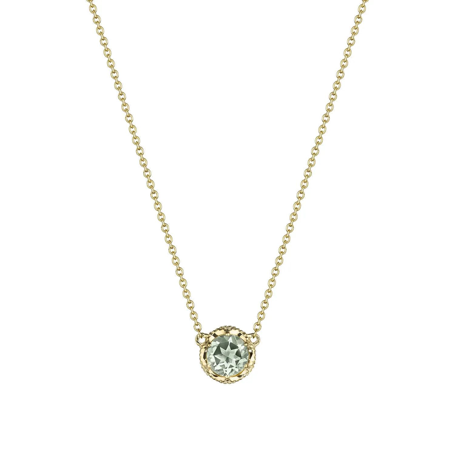 Petite Crescent Station Necklace featuring Prasiloite