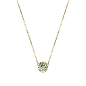 Petite Crescent Station Necklace featuring Prasiloite