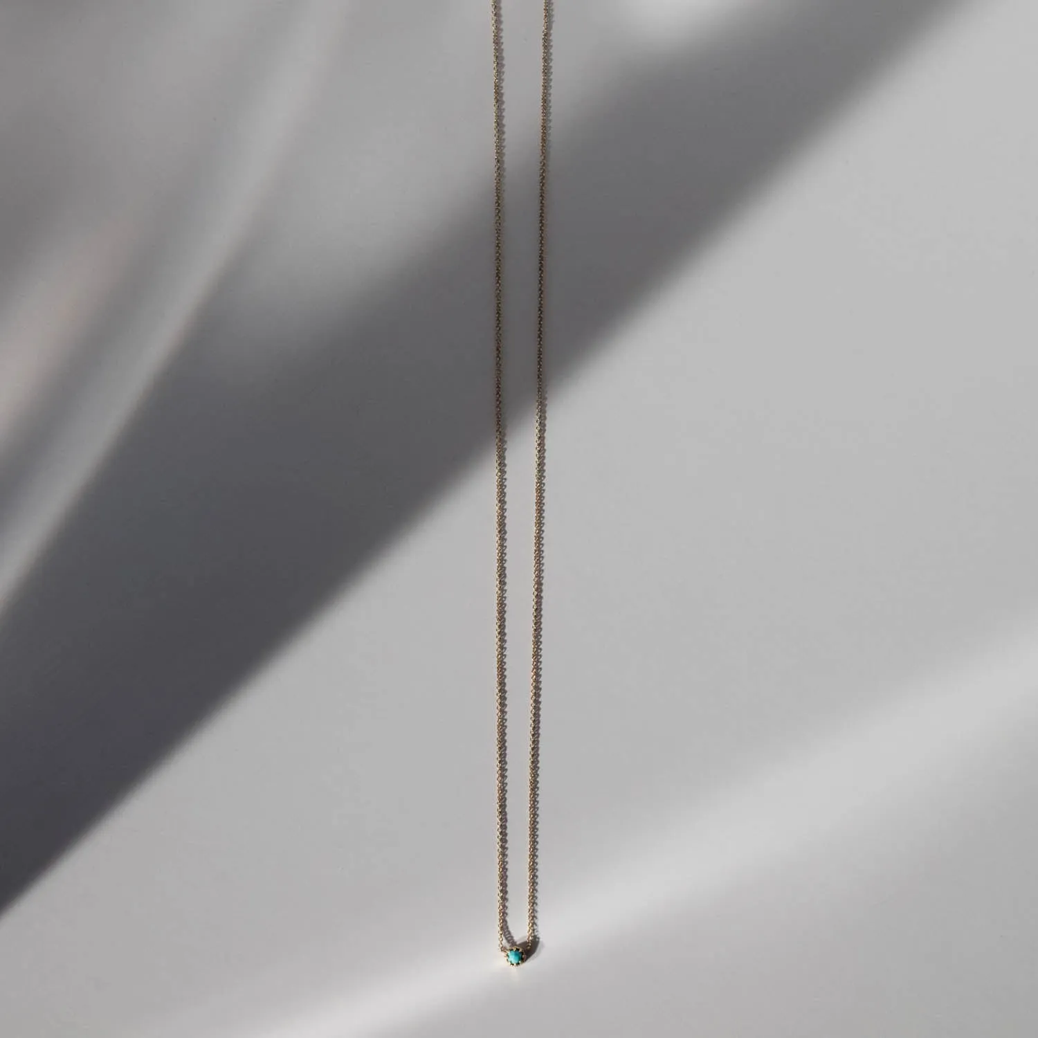 Petite Crown Bezel Turquoise Necklace