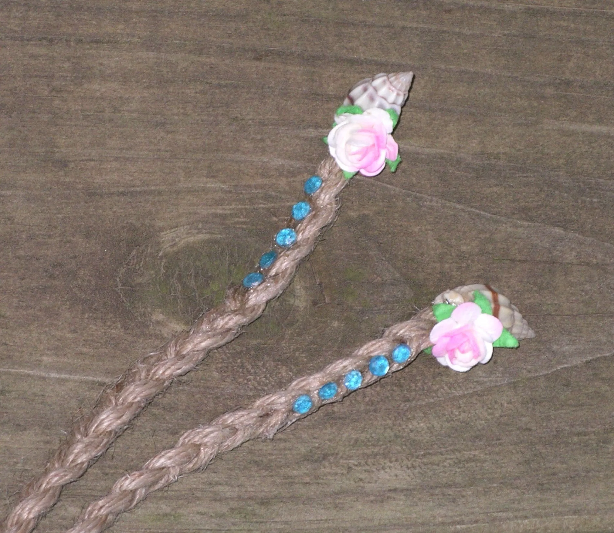 Pink Flower Crown Boho Light Pink White Blush Romantic Bohemian Floral Headband Adjustable Braided Natural Hemp Pretty In Back Too Seashell Ends