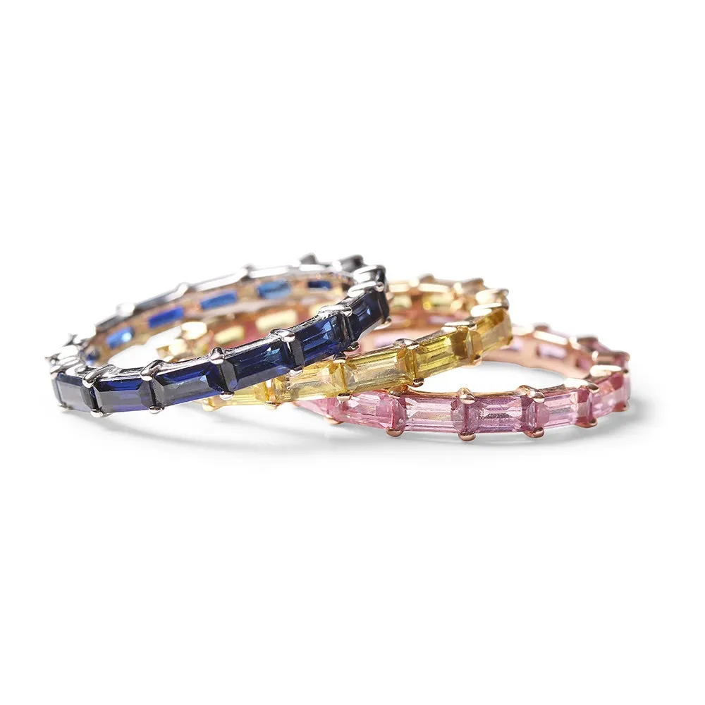 PINK SAPPHIRE BAGUETTE ETERNITY BAND