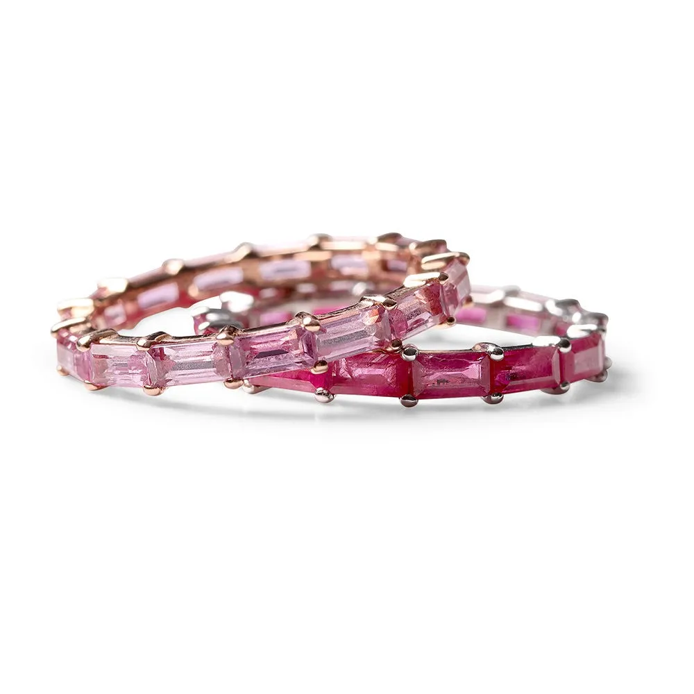 PINK SAPPHIRE BAGUETTE ETERNITY BAND