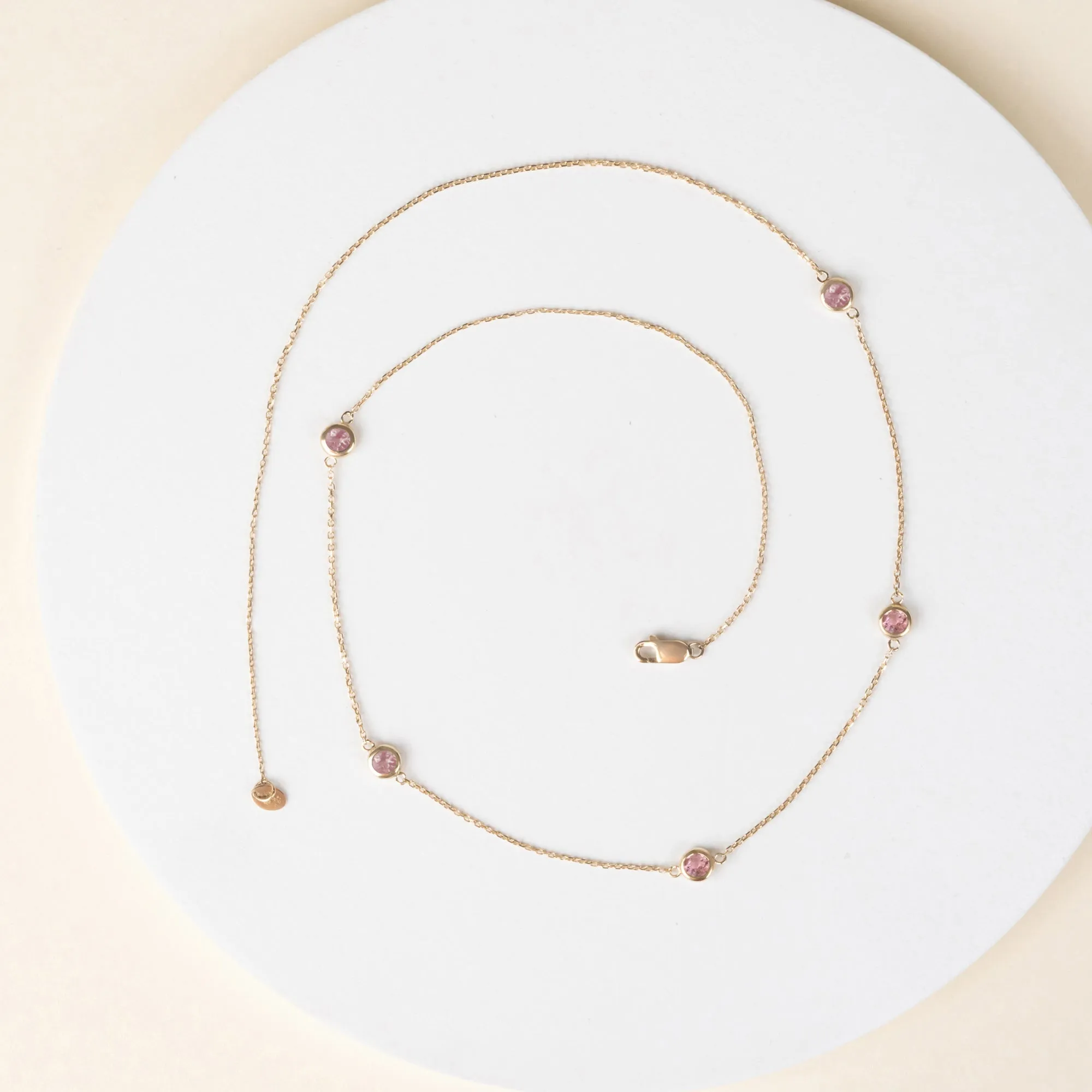 Pink Sapphire Station Necklace, Gwen