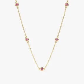 Pink Sapphire Station Necklace, Gwen